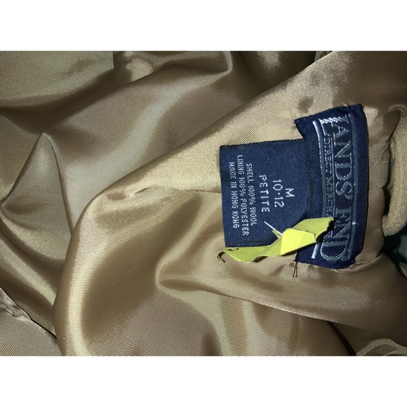 Lands' End Womens Double Breasted Wool Pea Coat Beige /camel. 10-12 Petite - Picture 7 of 8